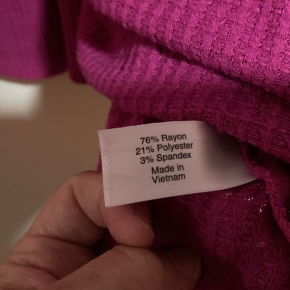 Lane Bryant Magenta Long Sleeve Top - Picture 3 of 5